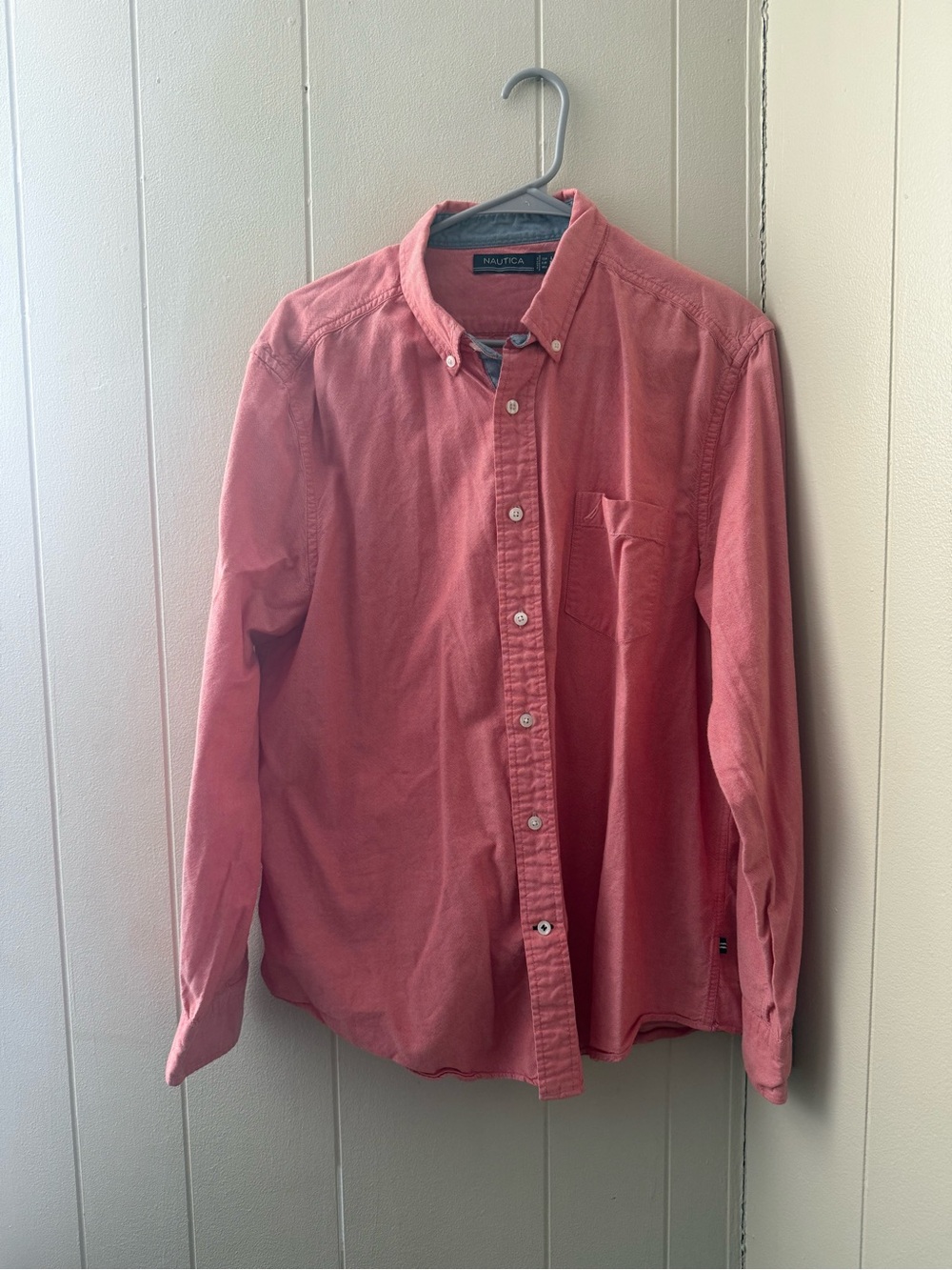 Men’s Salmon Colored Button Down Shirt